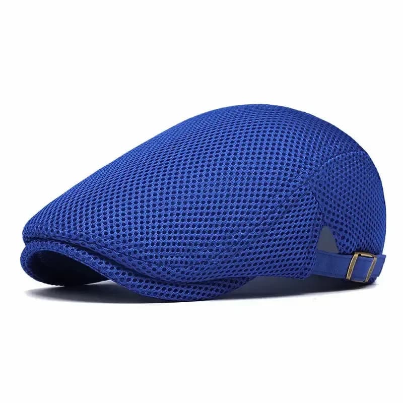 Men's Breathable Mesh Flat Cap – Adjustable Newsboy Ivy Beret Summer Hat - View 9