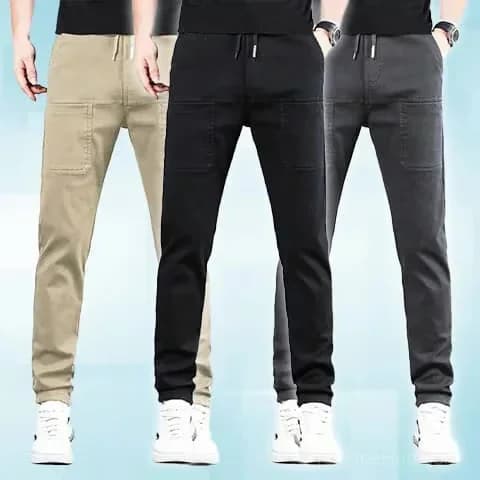 High-Stretch Multi-Pocket Cargo Pants, Black, Size S Short - View 14