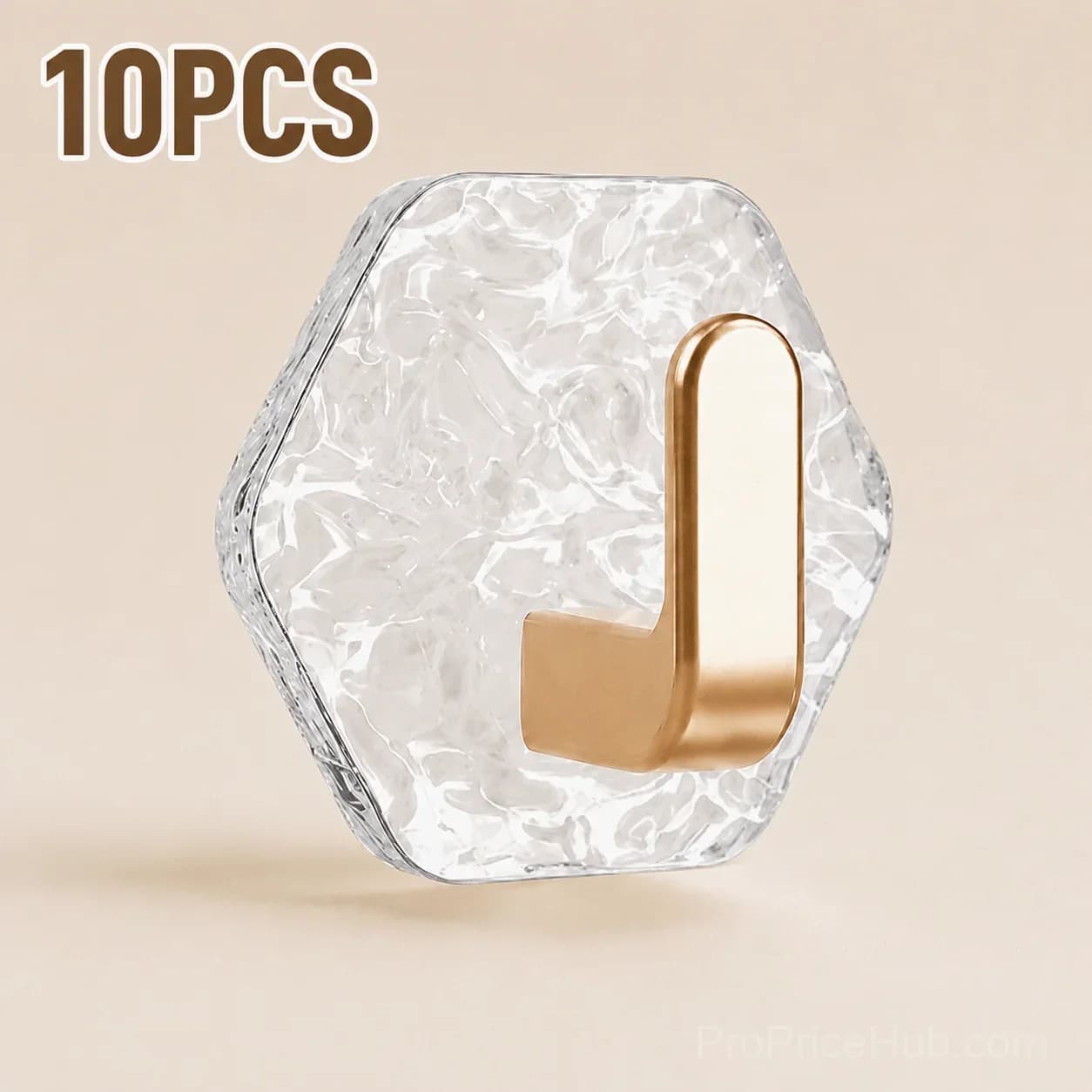 10-Pack Hexagonal Adhesive Wall Hooks, Waterproof Heavy Duty - View 8