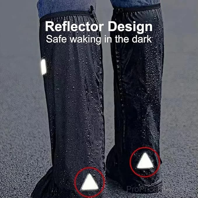 Unisex Heavy-Duty Waterproof Rain Boots with Non-Slip Zippers & Reflective - Alt