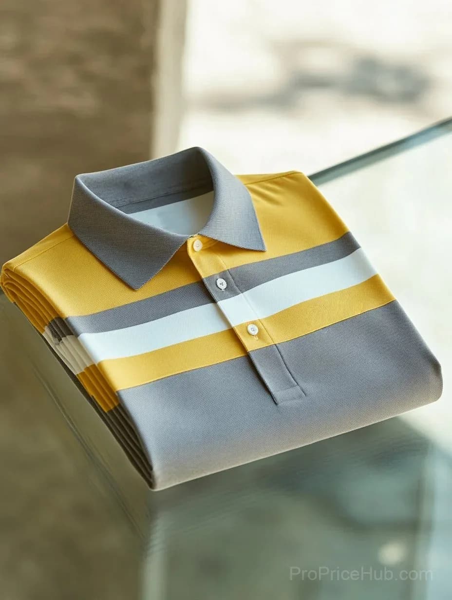 Men's Business Casual Short Sleeve Button Polo Shirt - Main