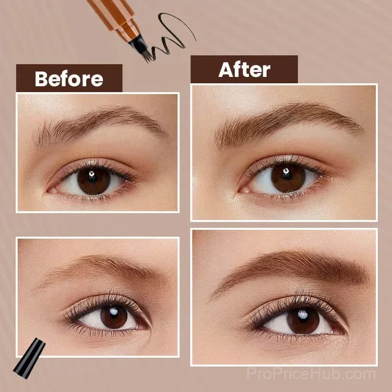 Waterproof 4-Tip Beard and Eyebrow Pen, Light Brown - View 6