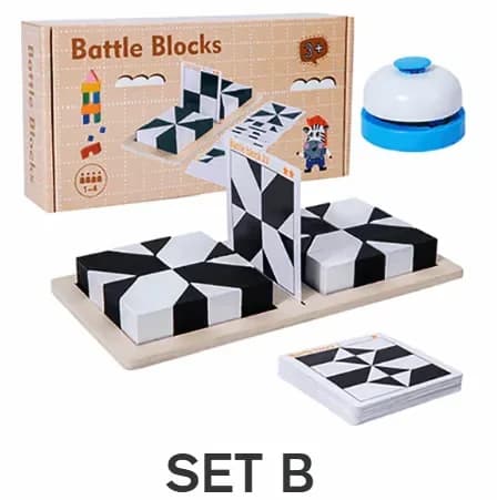 Hidden Building Blocks Puzzle Board Game Set A, 16 Blocks + 80 Cards - View 8