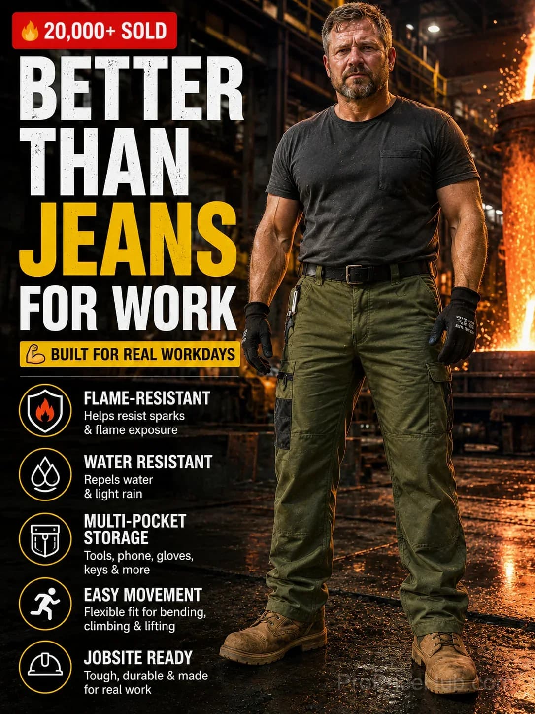 Men's Flame-Resistant Tactical Work Pants - Main