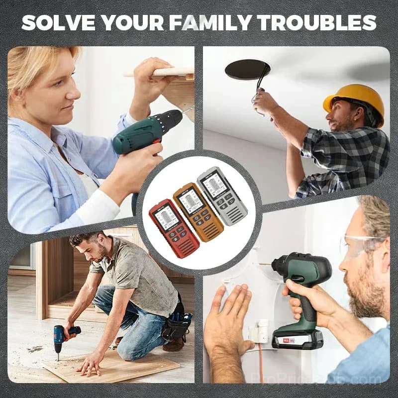 6-in-1 Handheld Wall Metal Detector with HD LCD Display, Yellow - View 7