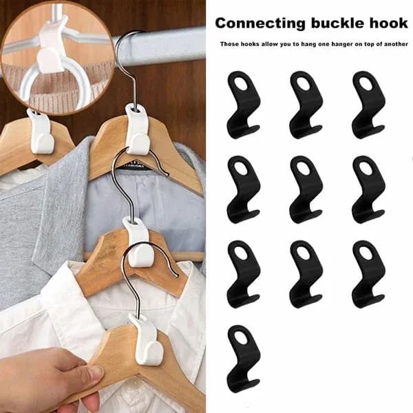 Space-Saving Clothes Hanger Connector Hooks - View 14