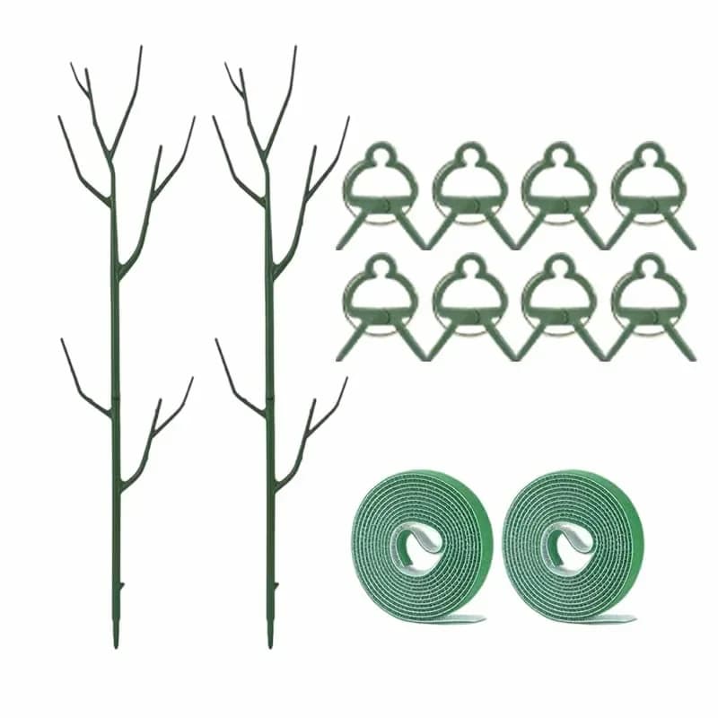 Branch-Style Plant Support Stake Set with Clips and Velcro Strap - Alt
