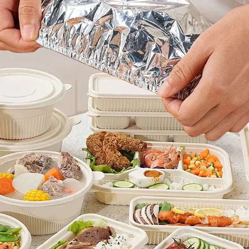 Reusable Aluminum Foil Food Covers, 6-Pack - Alt