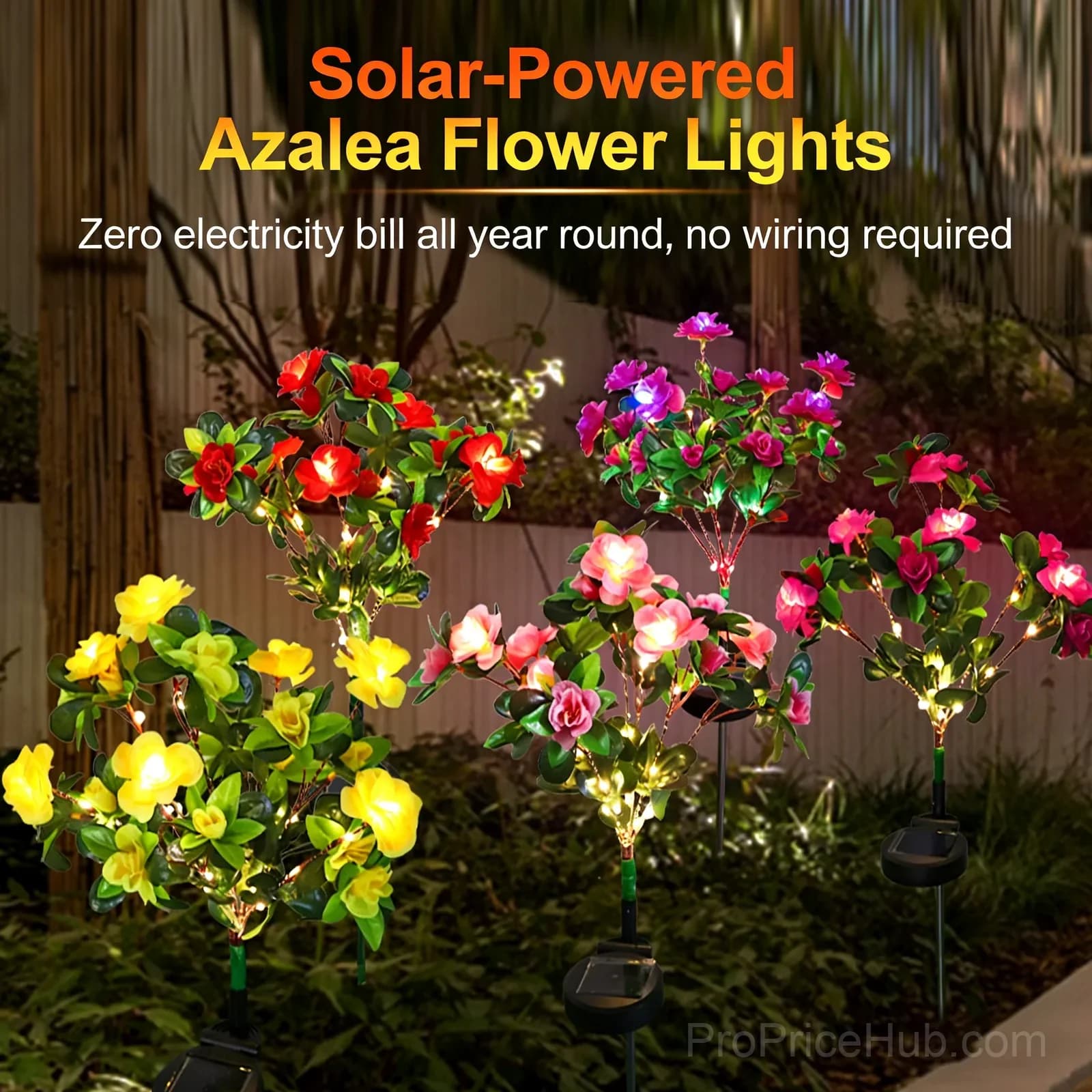 LED Solar Flower Lights - Rhododendron Outdoor Simulated Flower Lamp - View 5