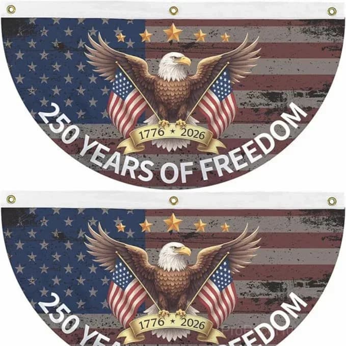 250th Anniversary USA Patriotic Fan Flag Banner - View 12