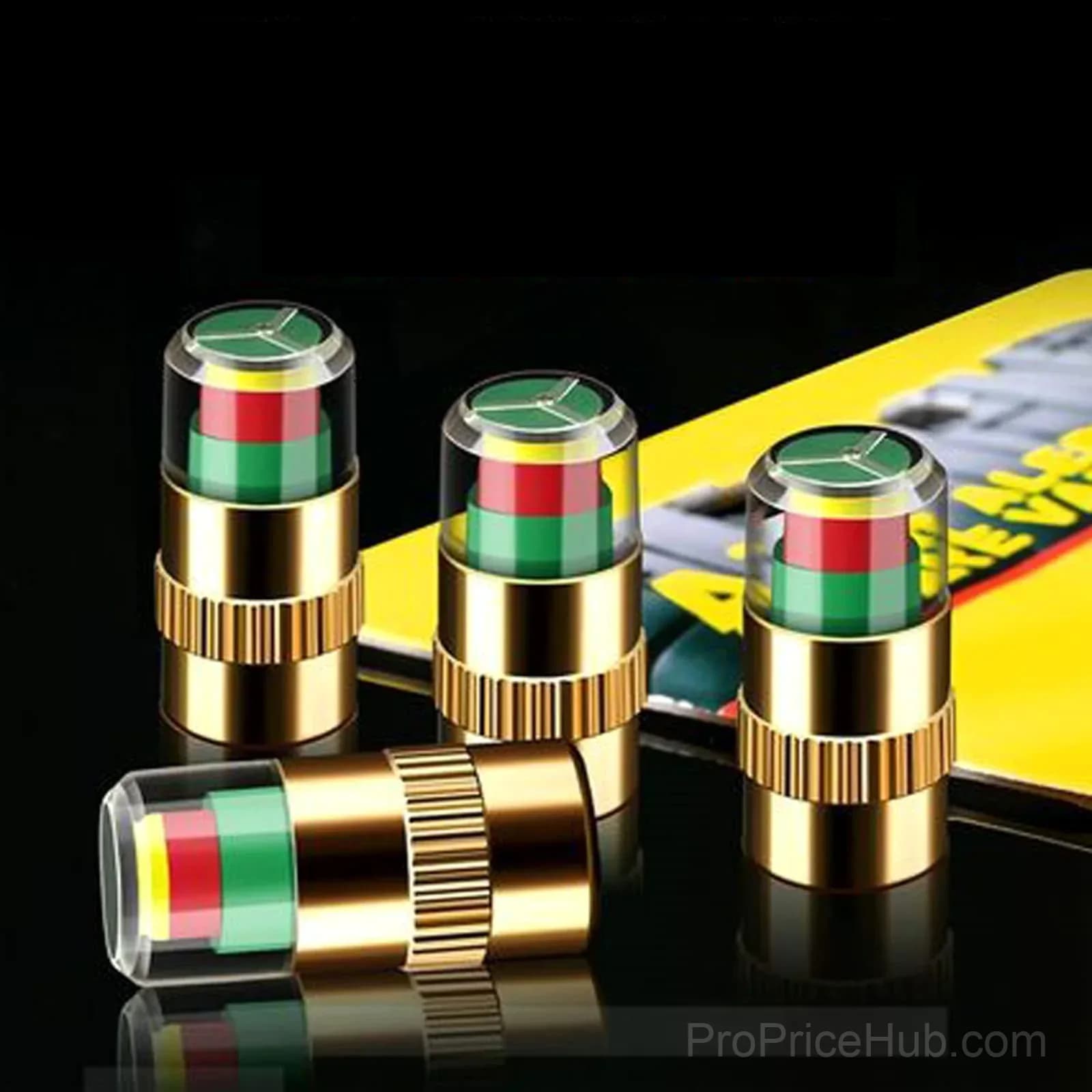 4-Piece Car Tire Pressure Monitor Valve Stem Caps Set - Main