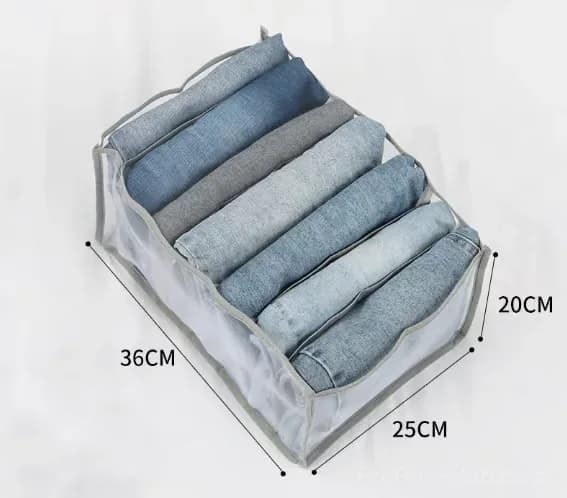 Large Grey Wardrobe Clothes Organizer for Skirts, Jeans & Coats - Main
