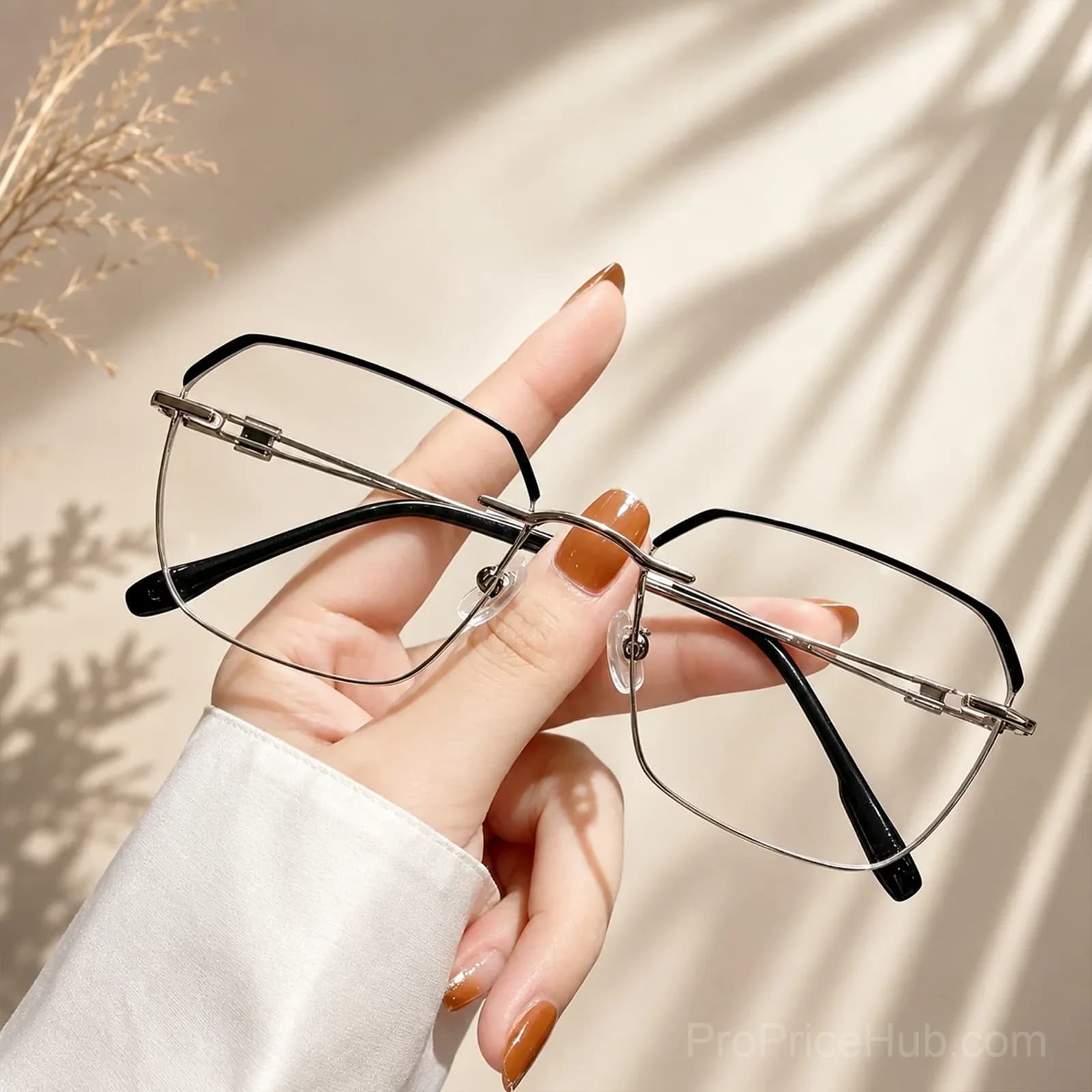 Frameless Diamond Cut Blue Light Reading Glasses - Main