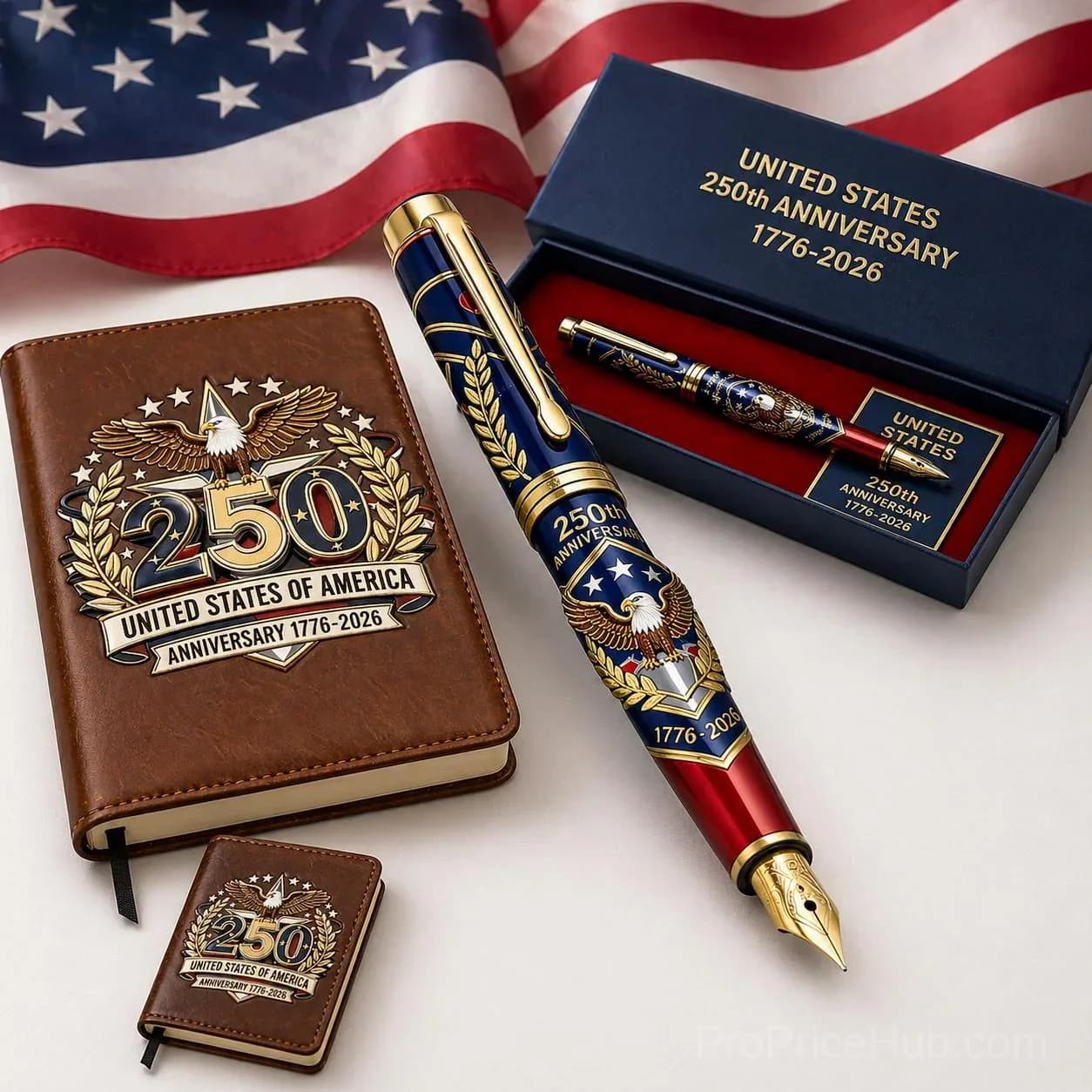 USA 250th Anniversary Patriotic Notebook & Pen Set - View 8