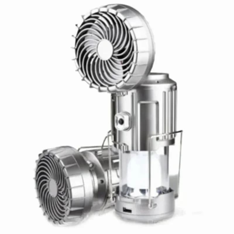 2-in-1 Adventure Solar Light & Portable Fan, Silver - Main