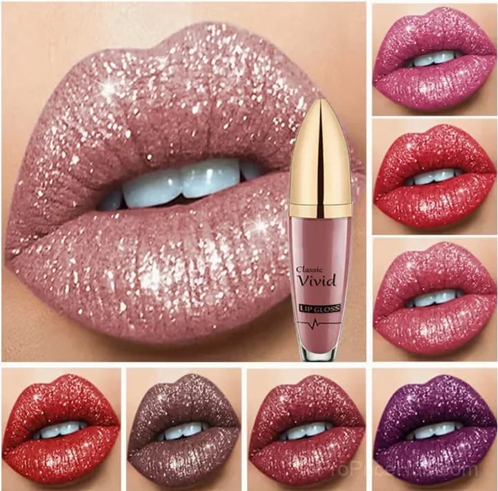 Diamond Lip Gloss Matte to Glitter Liquid Lipstick Waterproof 01 - Alt
