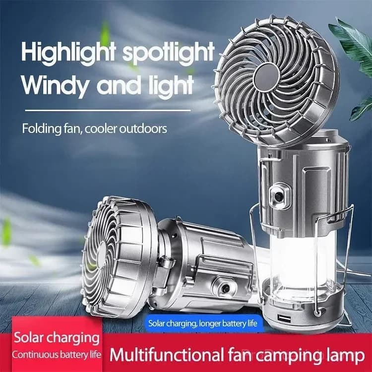 5-in-1 Solar LED Camping Lantern with Fan - Main