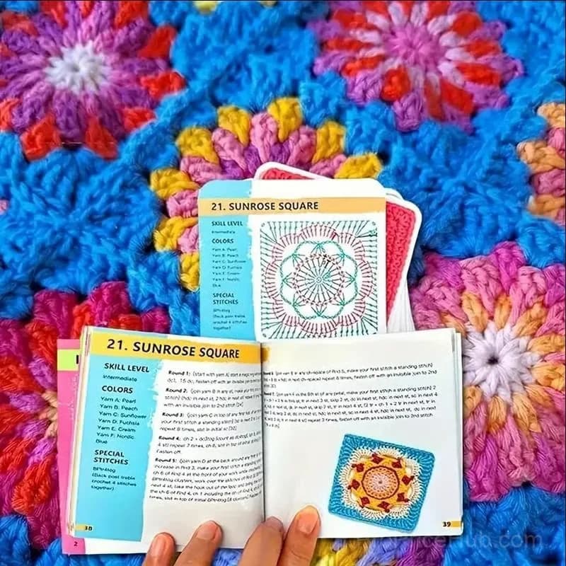 Crochet Card Set, 50 Unique Designs, 50 Pieces - Alt