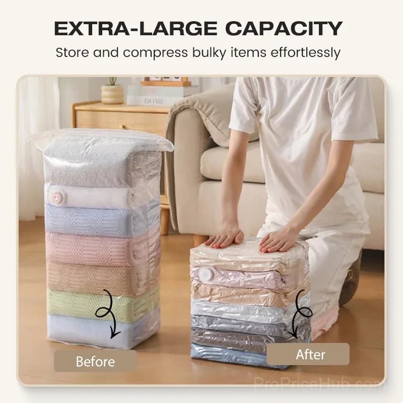 No-Pump Large Vacuum Storage Compression Bags - Alt