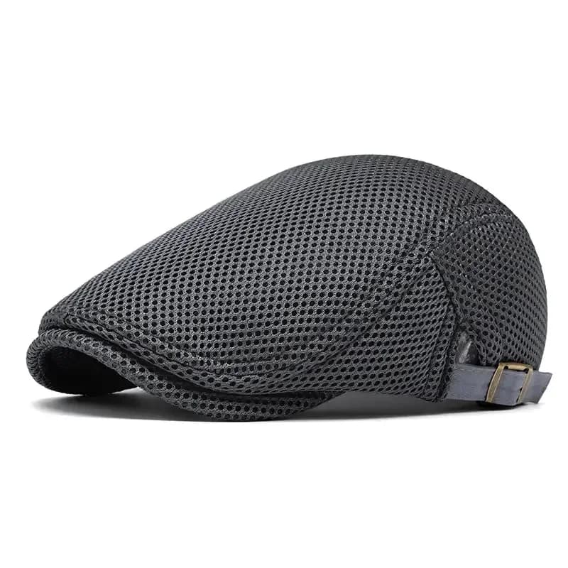 Men's Breathable Mesh Flat Cap – Adjustable Newsboy Ivy Beret Summer Hat - View 7
