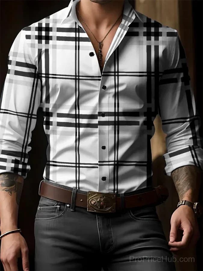 Men's Plaid Business Casual Shirt - View 3