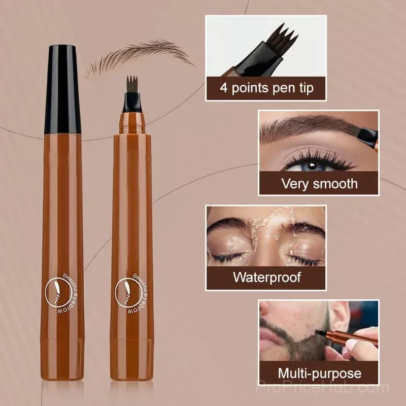 Waterproof 4-Tip Beard and Eyebrow Pen, Light Brown - View 5