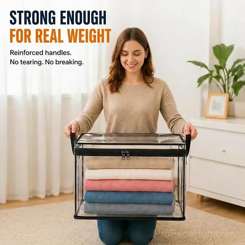 Large Heavy-Duty Thick Plastic Clear Storage Bag for Clothes, Moving & Storage - View 3