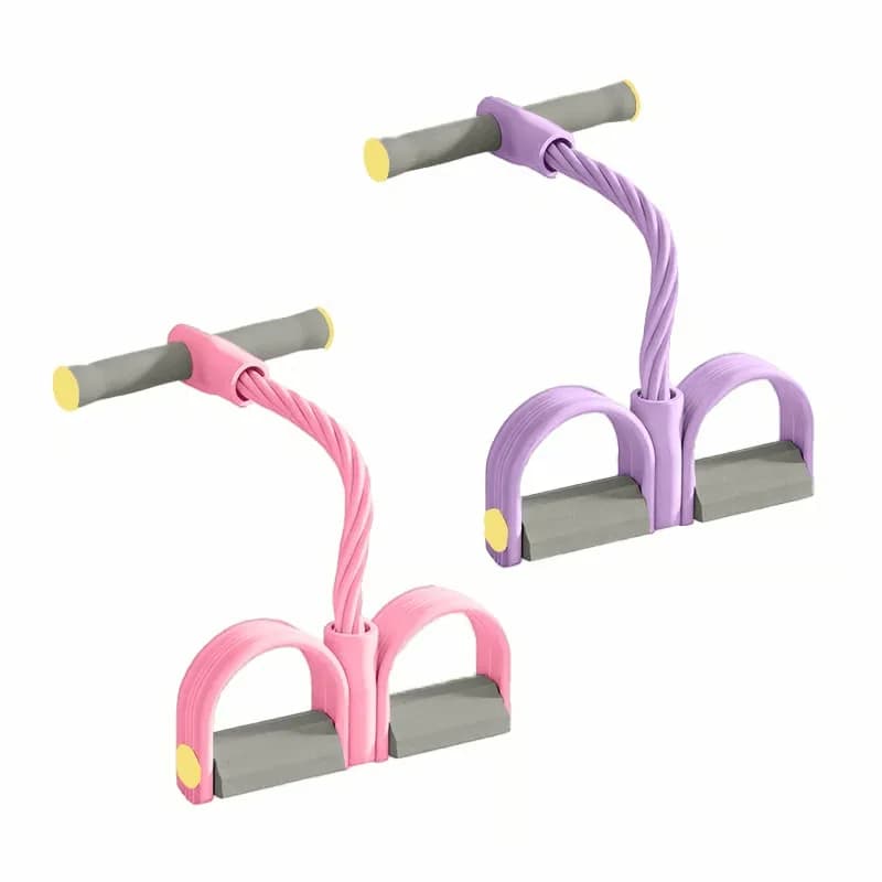 Multifunction Pedal Resistance Bands, Gray Pink/Purple, 2 Pcs - Main