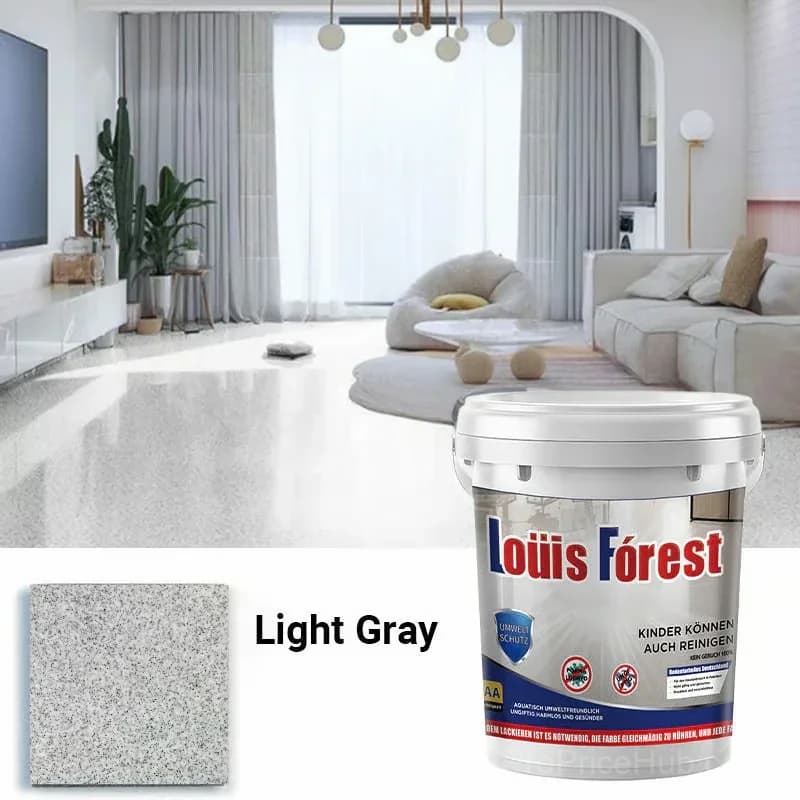 High-Gloss Marble Effect Epoxy Floor Coating, Light Gray, 500g - Main