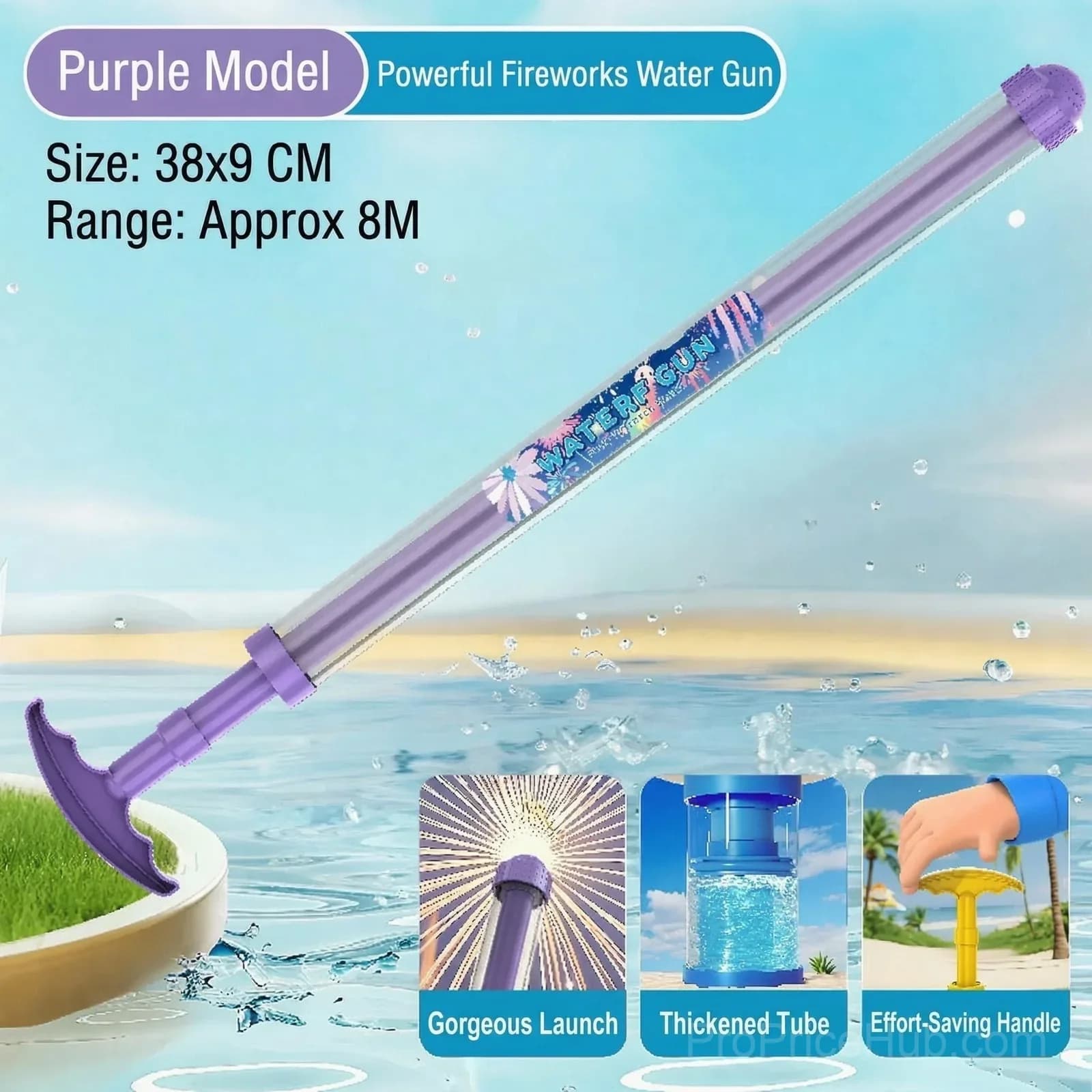 Pink Firework Style Water Spray Toy for Splash Play - View 4