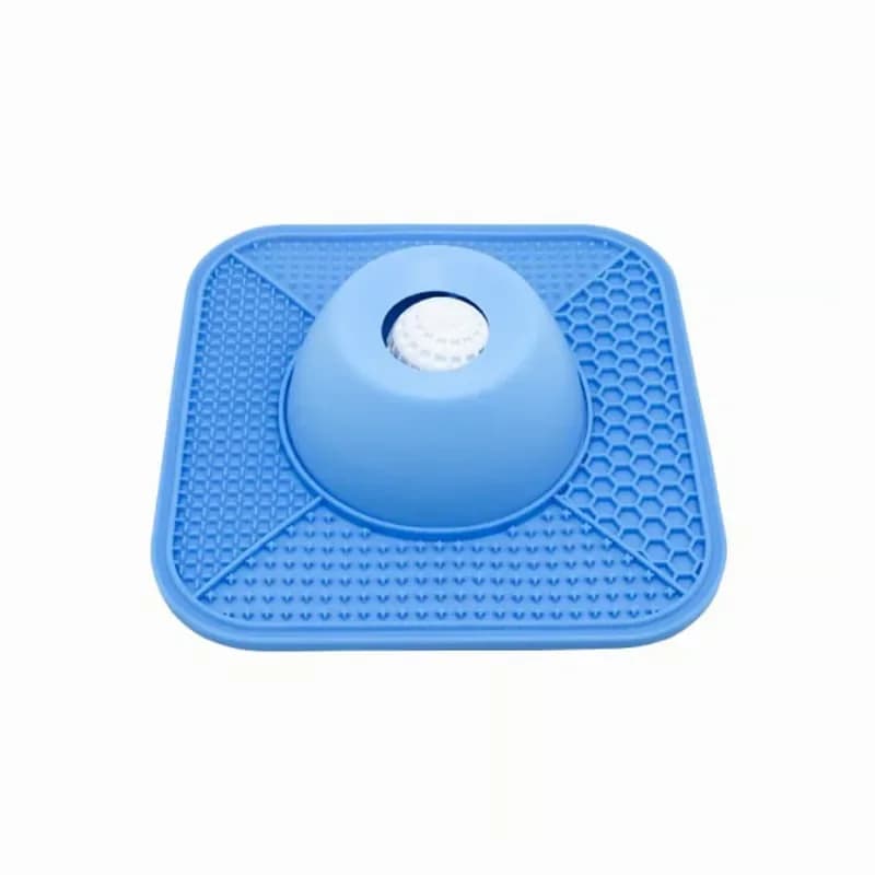 2-in-1 Pet Lick Mat with Rolling Ball, Blue - Main