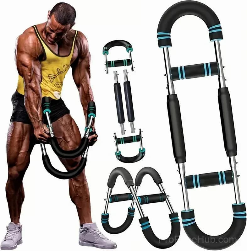 Adjustable U-Shaped Arm & Torso Weight Bar, Black/Blue - Main