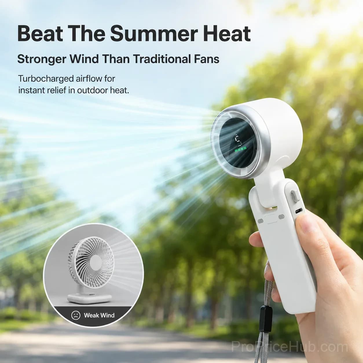 3-In-1 Mini Turbo Fan for Portable Personal Cooling - Alt