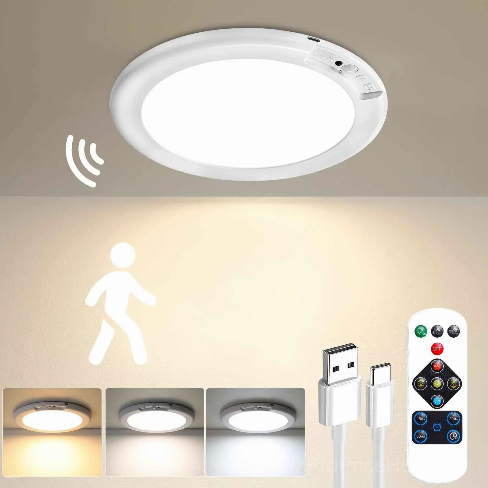 Motion Sensor Ceiling Light, 30-Second Install, 60-Day Battery - View 2