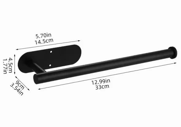 Black Under-Cabinet Paper Towel Holder for Kitchen - Main