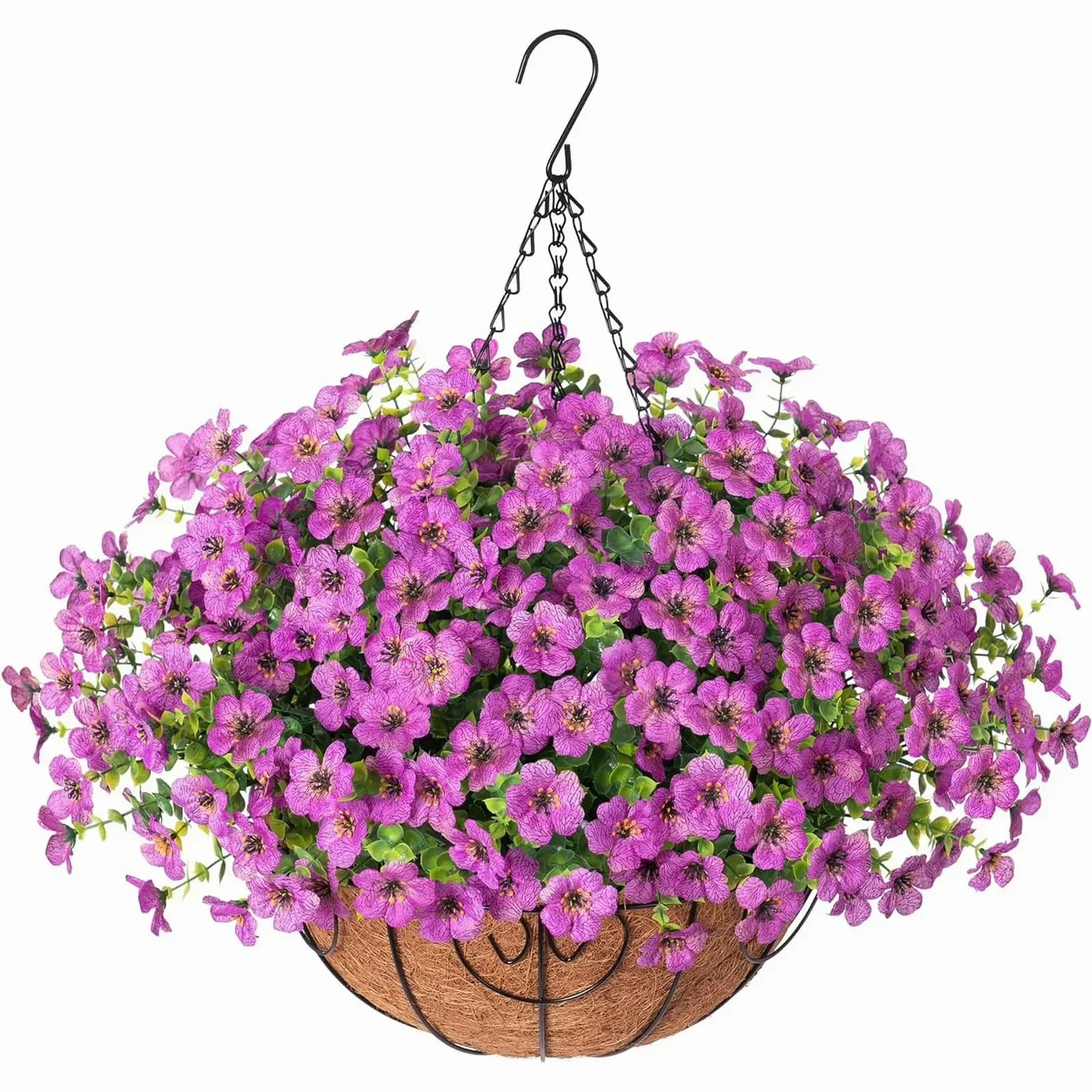 Artificial Daisy Hanging Basket - Low Maintenance Outdoor Silk Flower Planter for Patio & Garden - View 14