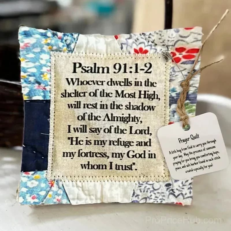 Prayer Quilt with Cross - Encouraging Blessed Gift, 2-Pack - Alt