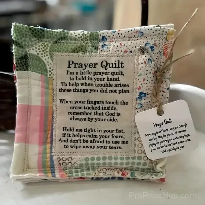 Prayer Quilt with Cross - Encouraging Blessed Gift, 2-Pack - Main