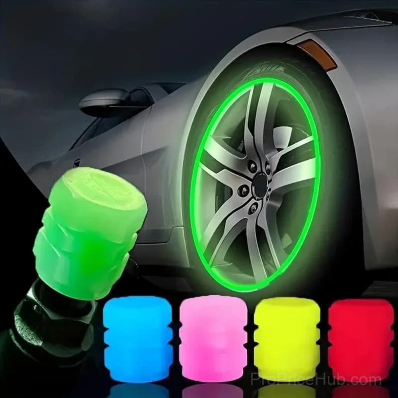50-Pack Glow-in-the-Dark Tire Valve Caps for Cars - Durable, Easy Install - Main
