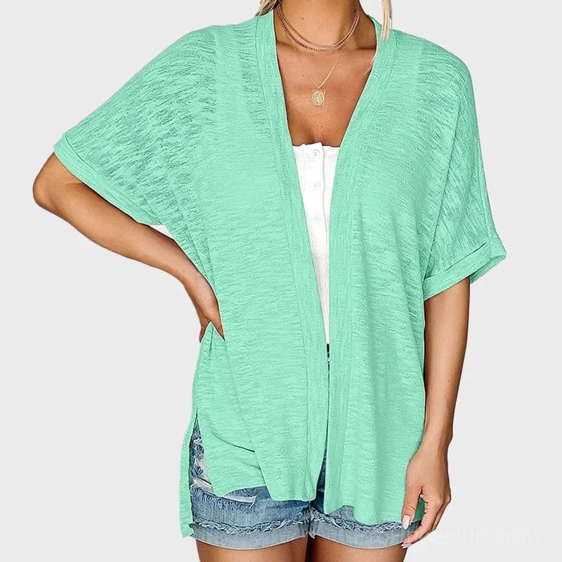 Solid Color Short-Sleeve Casual Jacket - View 15