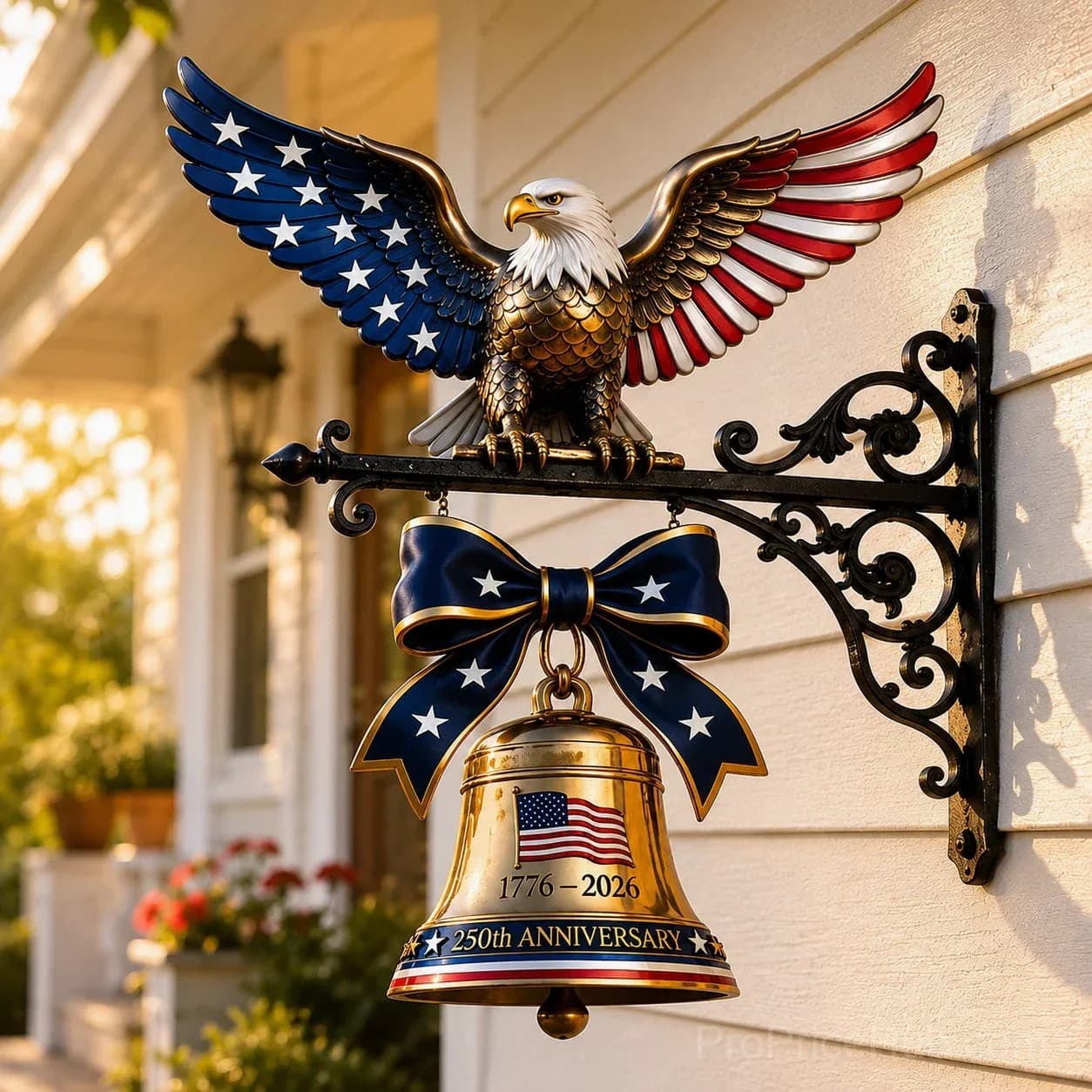 1776-2026 Spirit of Liberty Eagle Bell Garden Decor - View 7