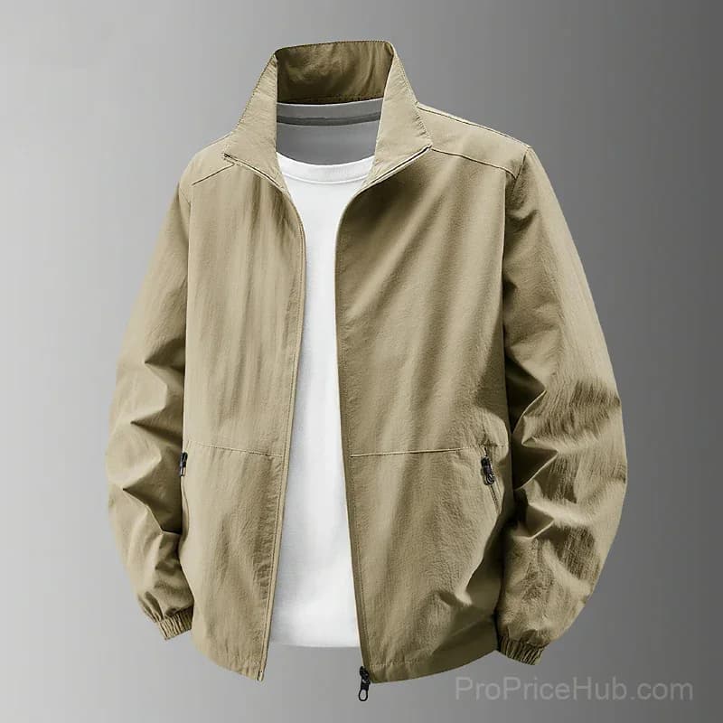 Men's Big & Tall Quick-Dry Standing Collar Outdoor Jacket M-5XL - Alt