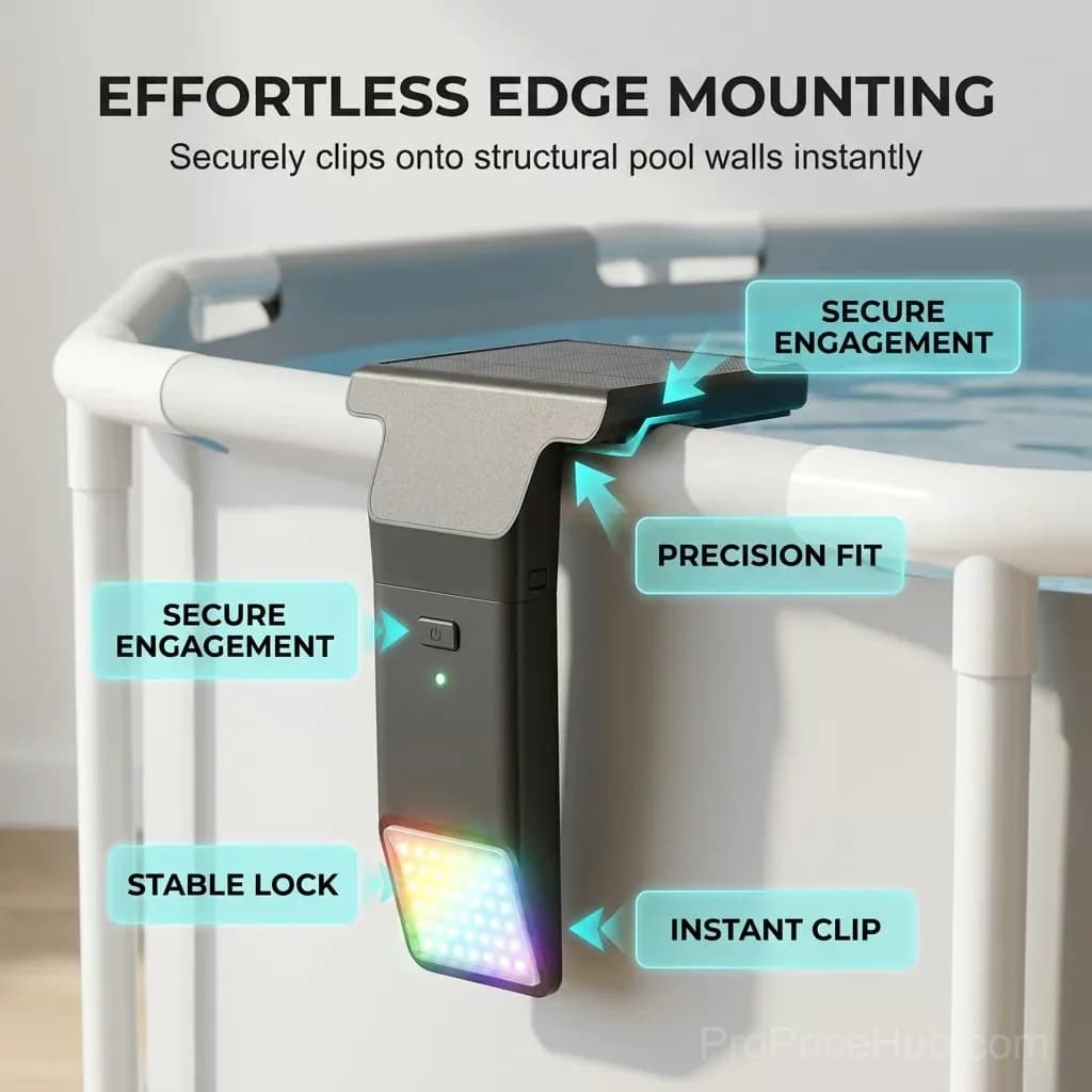 Multi-Color LED Pool Edge Light for Above-Ground Frame Pools - View 5