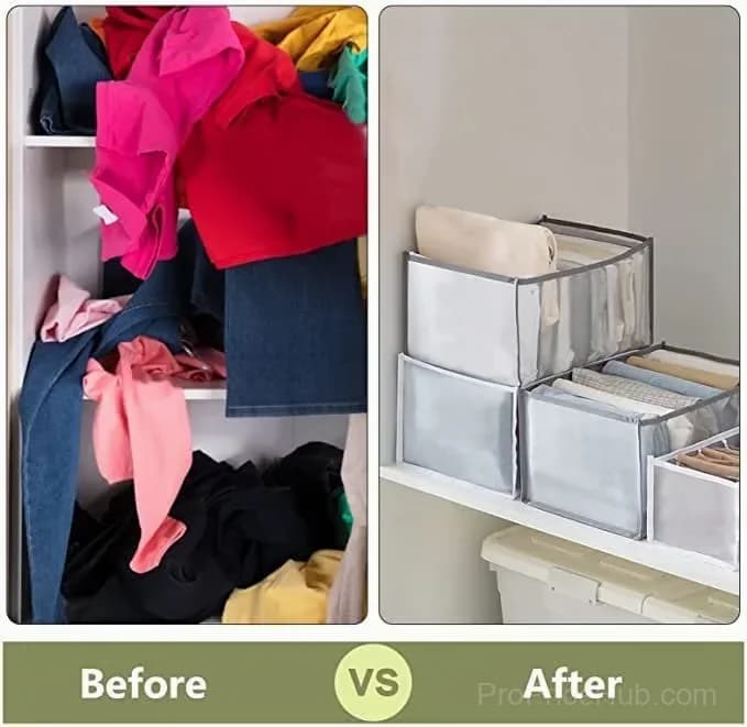 Large Grey Wardrobe Clothes Organizer for Skirts, Jeans & Coats - View 5