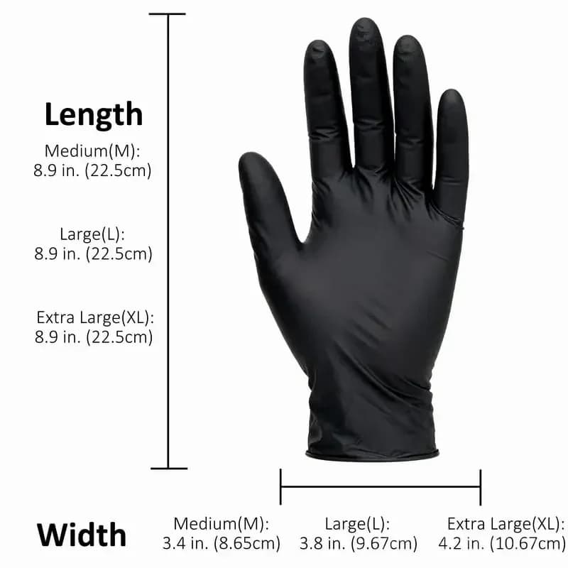 Black Nitrile Gloves, 6mil Heavy Duty, 100 Count, Latex Free, Powder Free - View 7