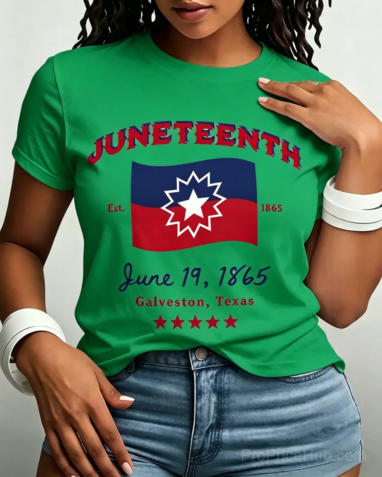 100% Cotton Juneteenth Independence Day Crew Neck Short Sleeve T-Shirt - Main