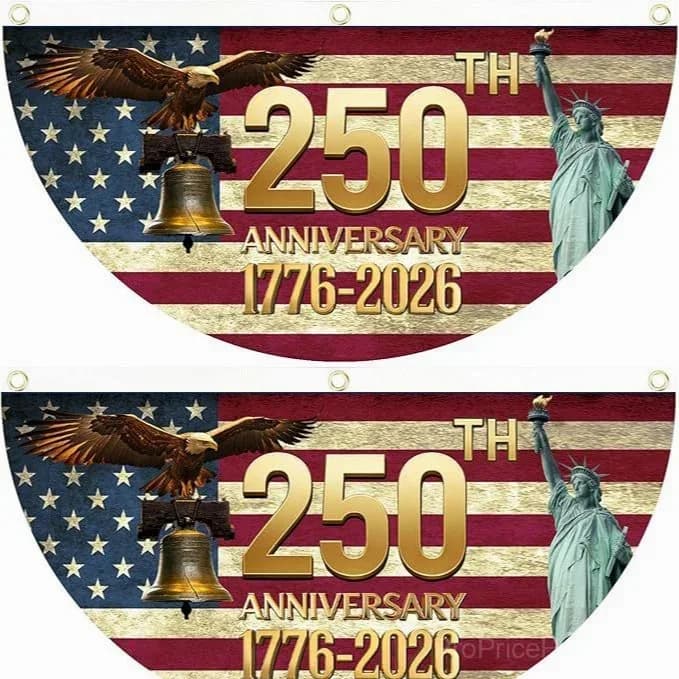 250th Anniversary USA Patriotic Fan Flag Banner - View 10