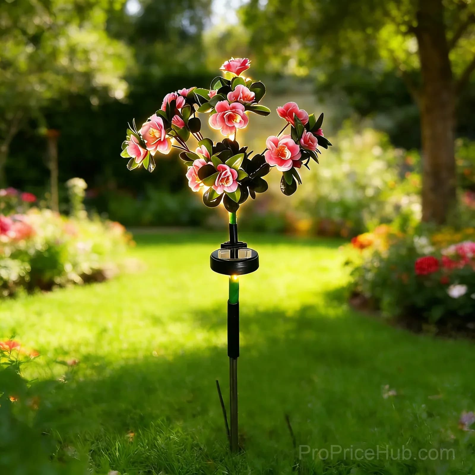 LED Solar Flower Lights - Rhododendron Outdoor Simulated Flower Lamp - Alt