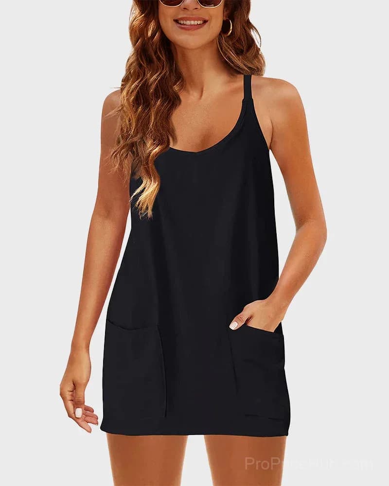 Women's Summer Sleeveless Dress - Alt