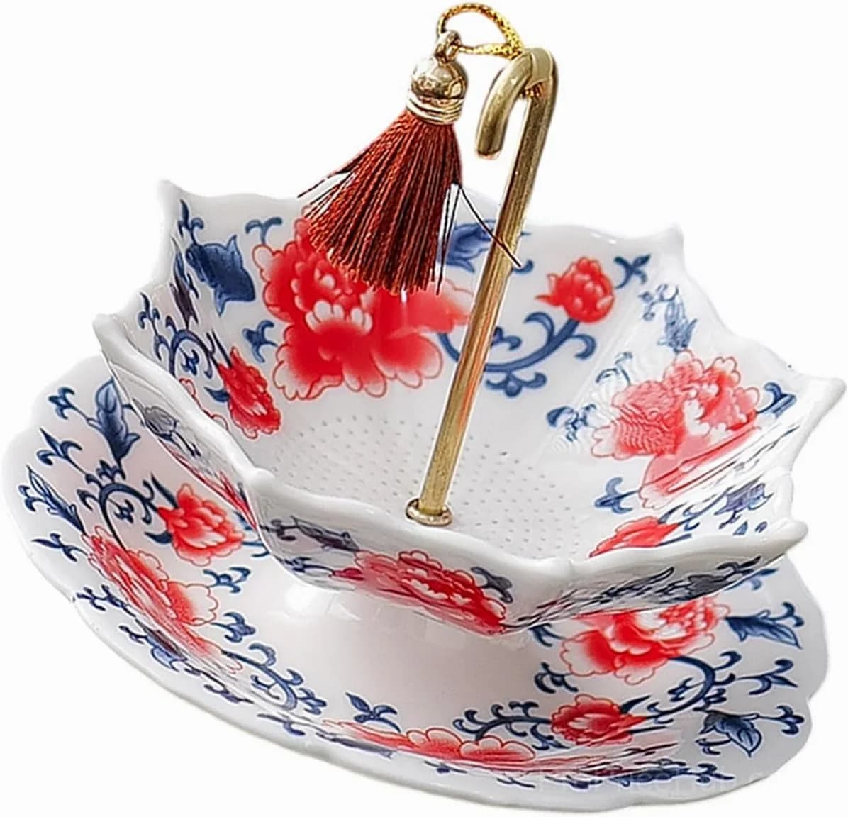Blue and White Porcelain Umbrella Tea Infuser Set - View 9